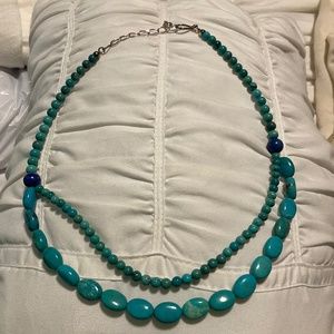 JAY KING AZURE PEAKS TURQUOISE  & LAPIS DOUBLE STRAND NECKLACE DESERT ROSE